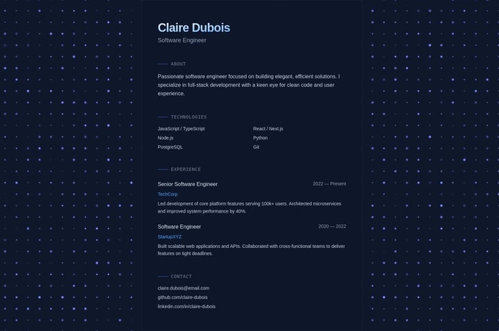 Claire Dubois Resume